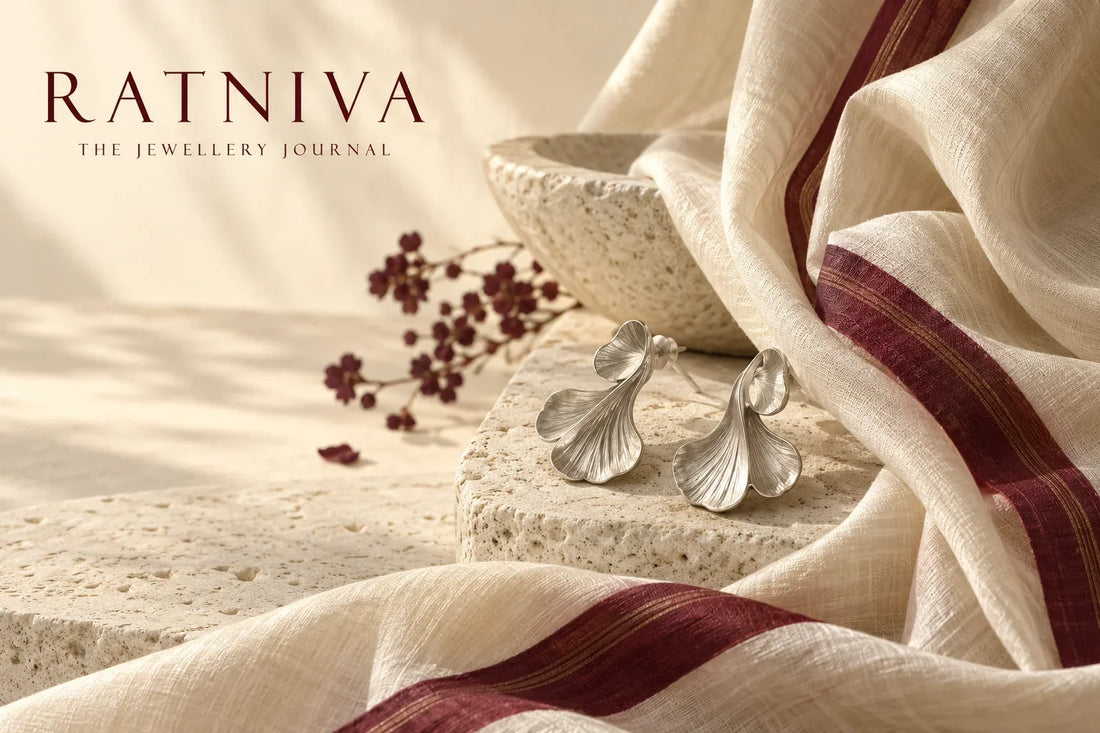 Ratniva editorial illustration for earrings for saree