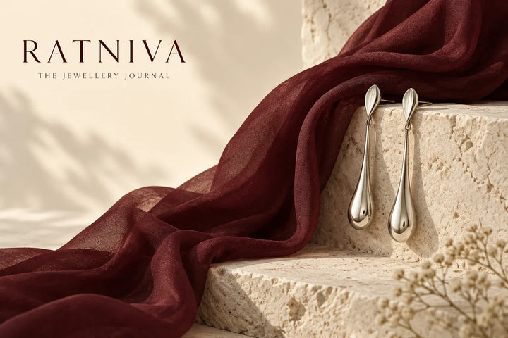 Ratniva editorial illustration for earrings for gown