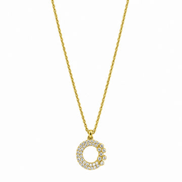Golden Moonlit Crescent Pendant