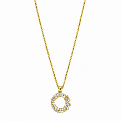 Golden Moonlit Crescent Pendant