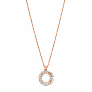 Rose Gold Moonlit Crescent Pendant