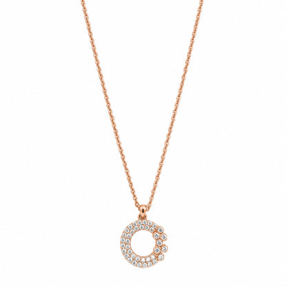 Rose Gold Moonlit Crescent Pendant