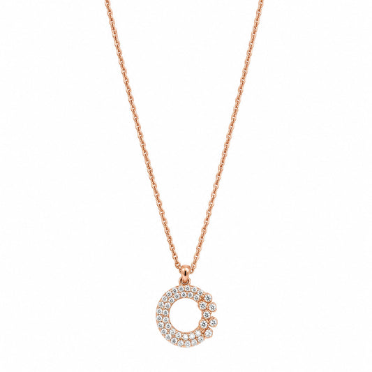 Rose Gold Moonlit Crescent Pendant