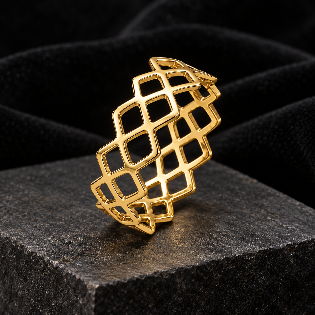Golden Mesh Ring