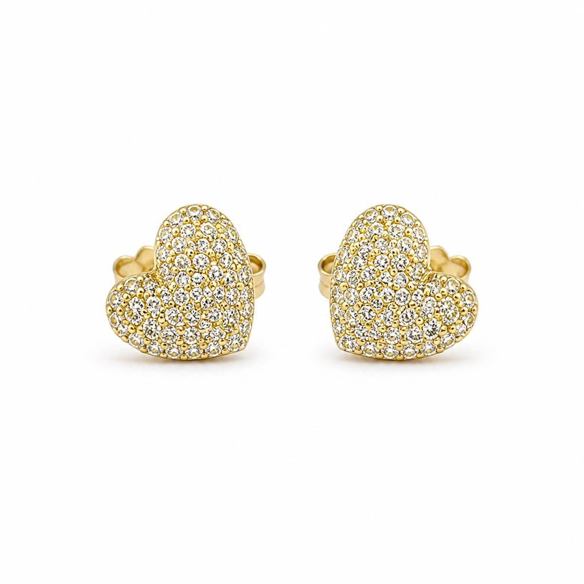 Golden Amora Pave Heart Earrings product image 1