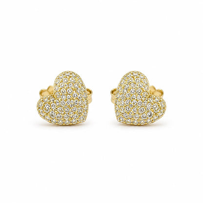 Golden Amora Pave Heart Earrings product image 1