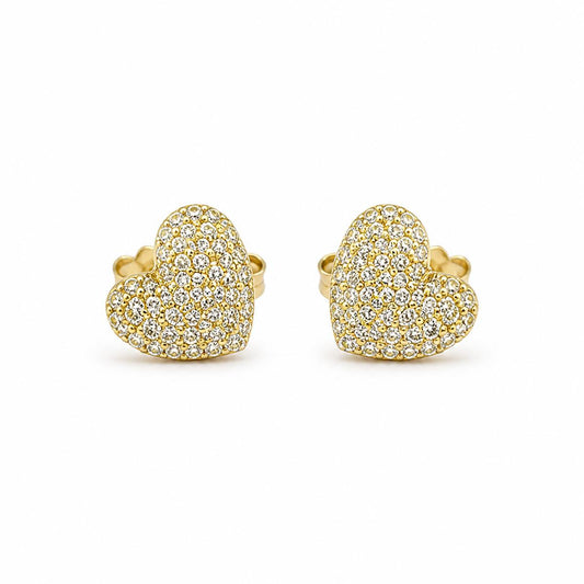 Golden Amora Pave Heart Earrings product image 1
