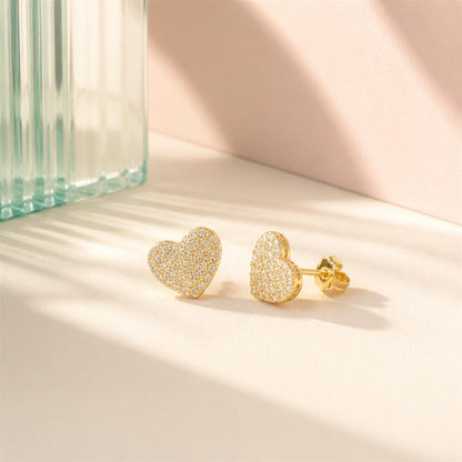 Golden Amora Pave Heart Earrings product image 5