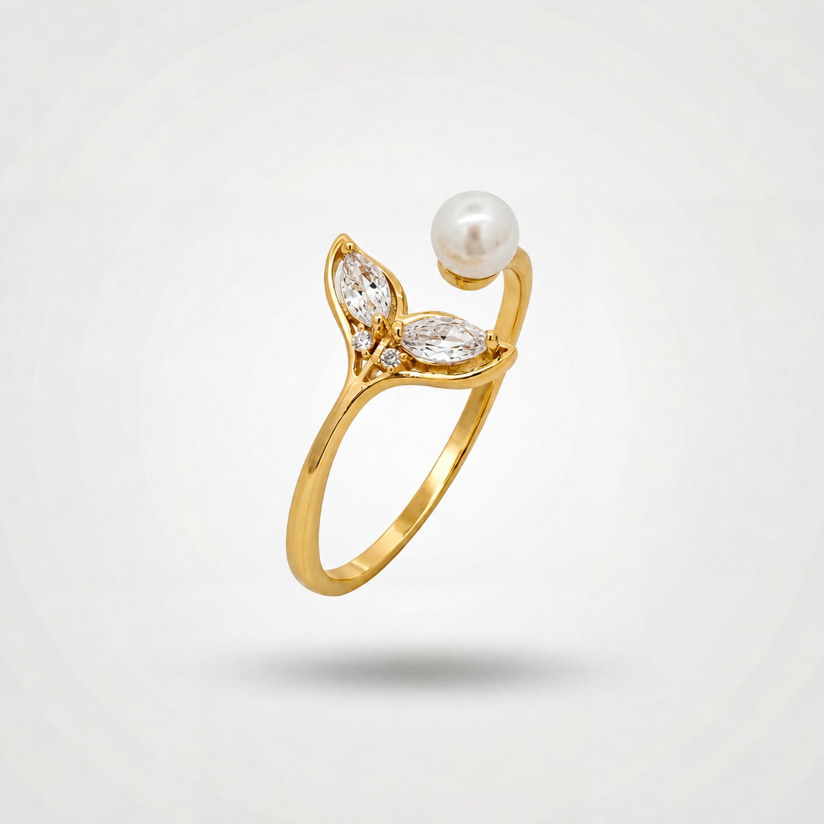 Golden Adjustable Aqua Bloom Ring product image 1