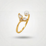 Golden Adjustable Aqua Bloom Ring product image 1