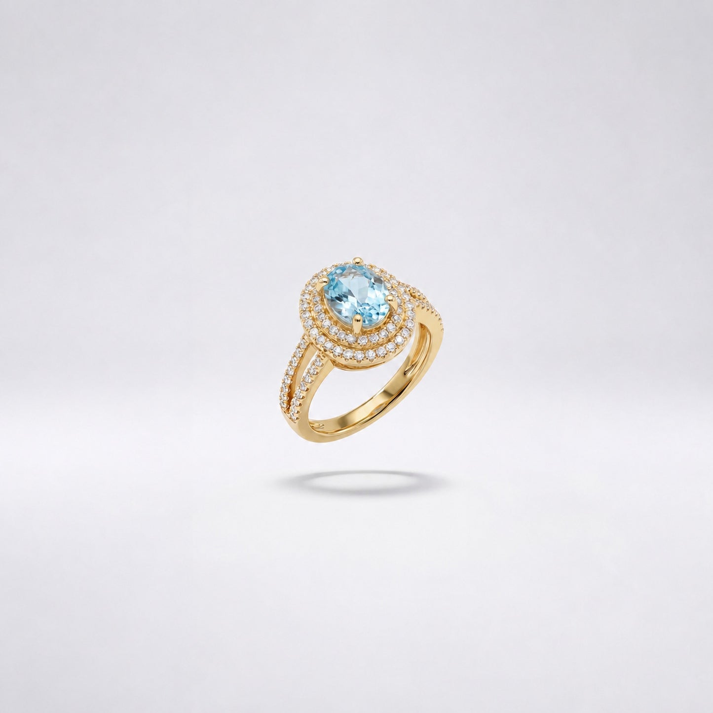 Golden Aqua Halo Ring product image 6