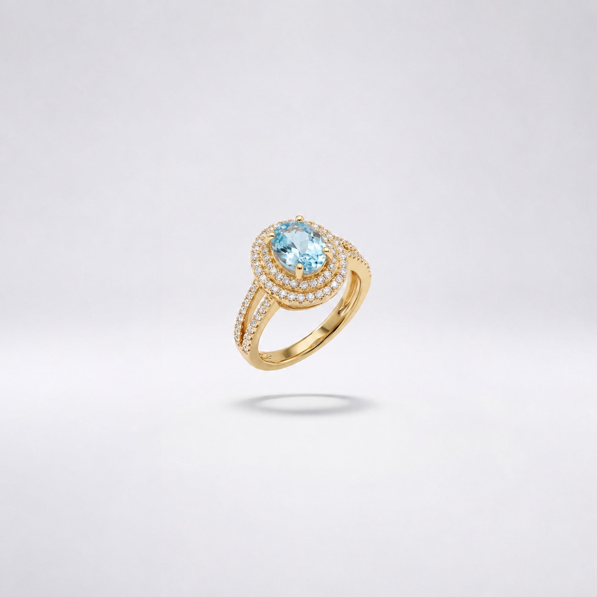 Golden Aqua Halo Ring product image 6