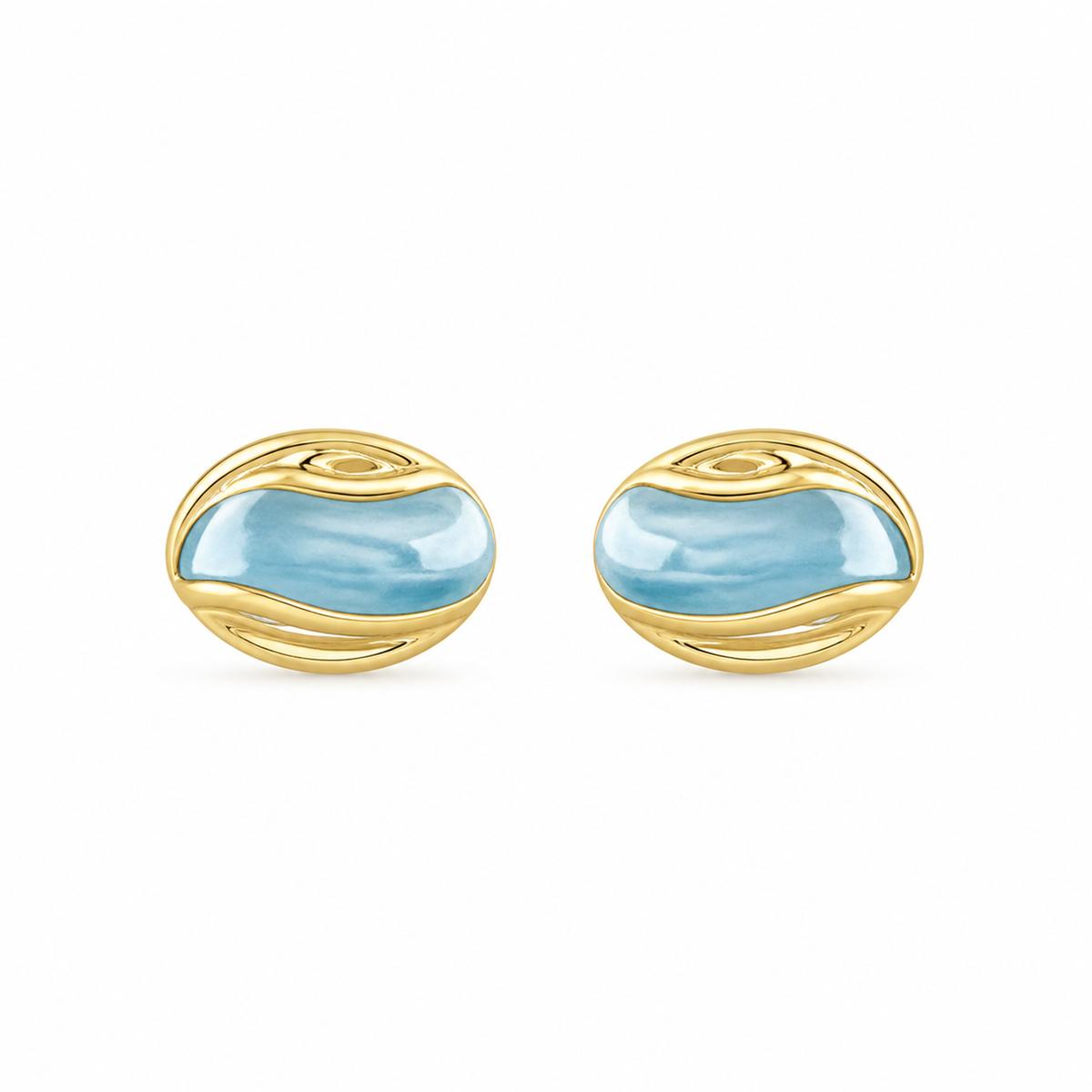 Golden Aqua Orbit Shell Earrings product image 1
