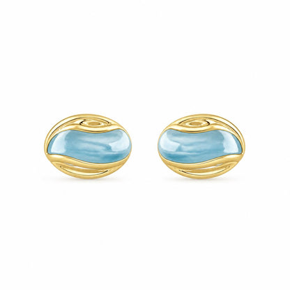 Golden Aqua Orbit Shell Earrings product image 1