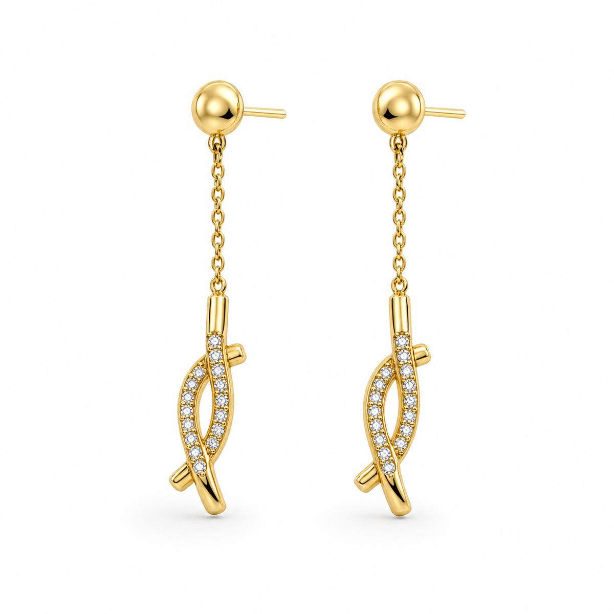 Golden Astra Chain Arrow Earrings product image 1