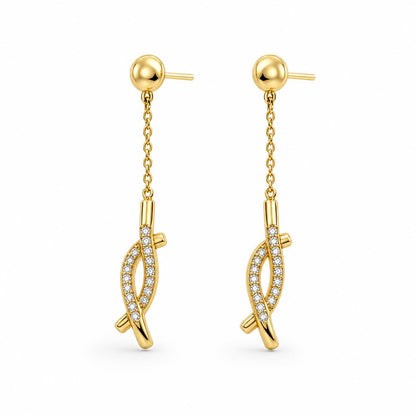 Golden Astra Chain Arrow Earrings product image 1