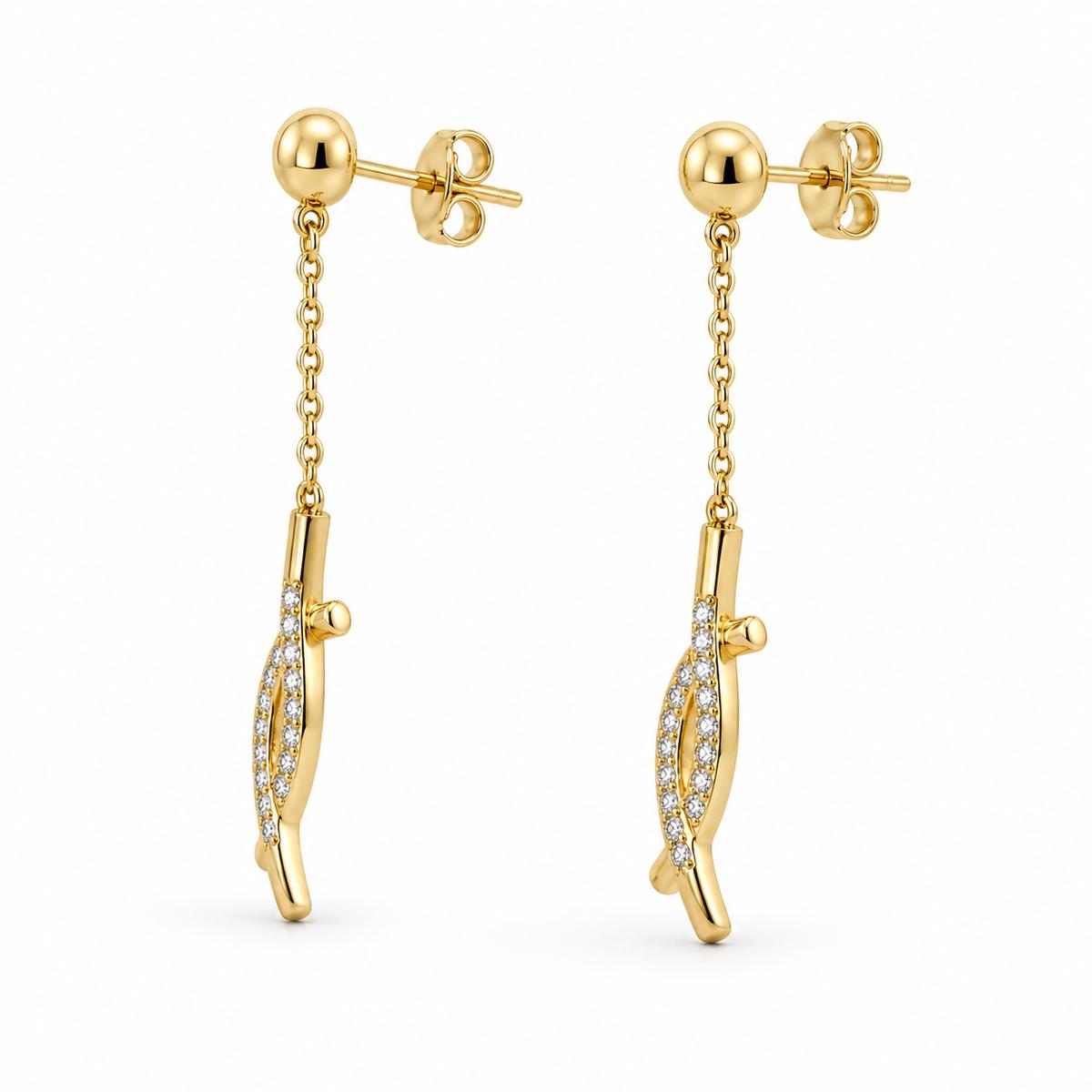 Golden Astra Chain Arrow Earrings product image 3