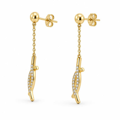Golden Astra Chain Arrow Earrings product image 3