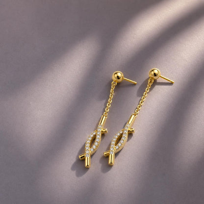 Golden Astra Chain Arrow Earrings product image 5