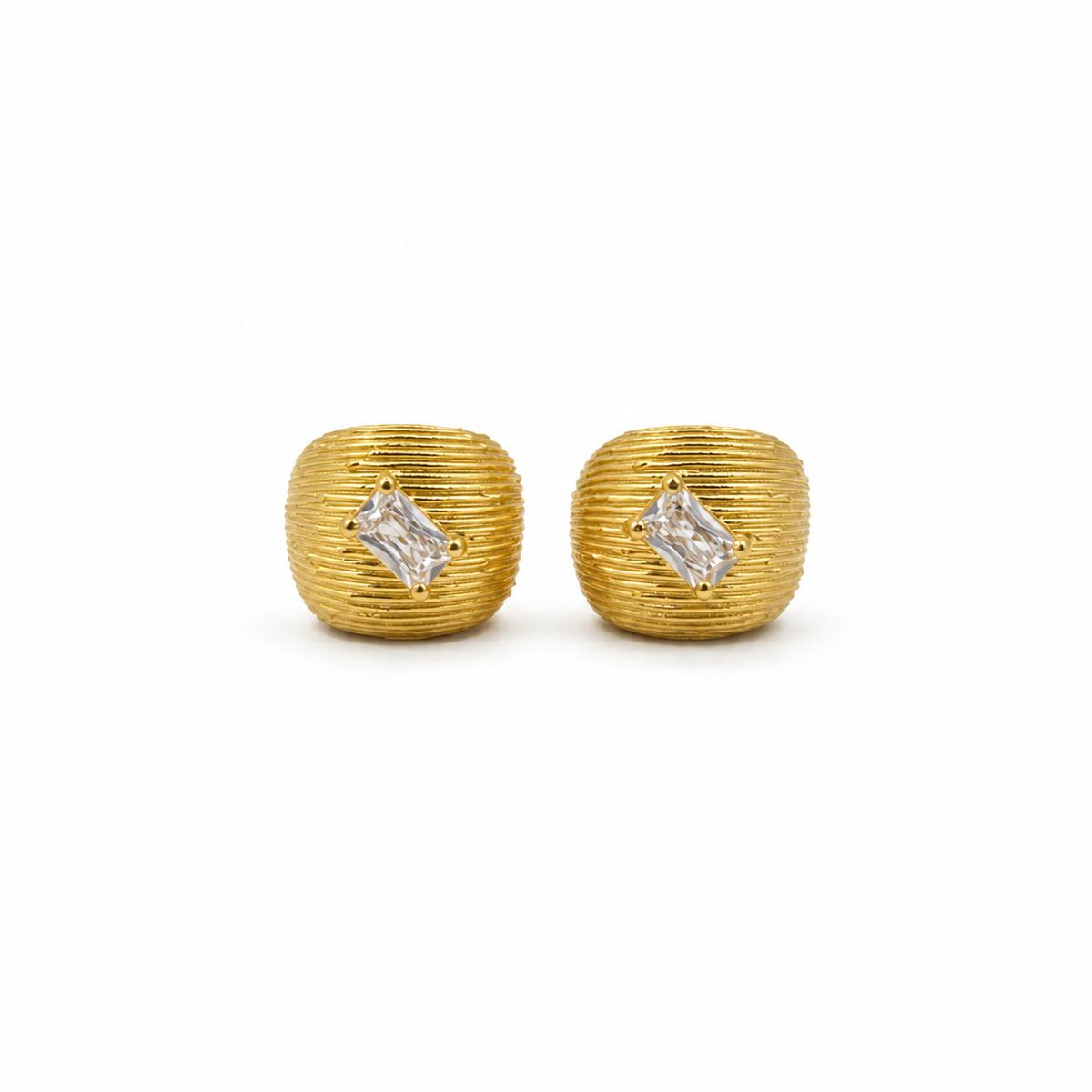 Golden Astra Ridge Dome Earrings product image 1