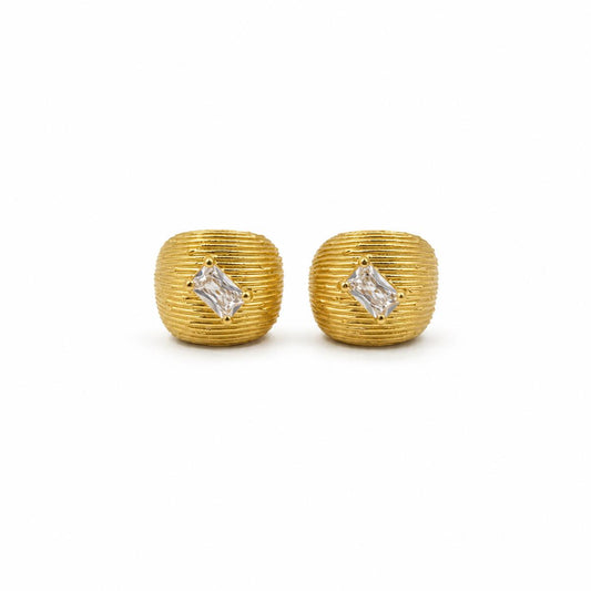 Golden Astra Ridge Dome Earrings product image 1