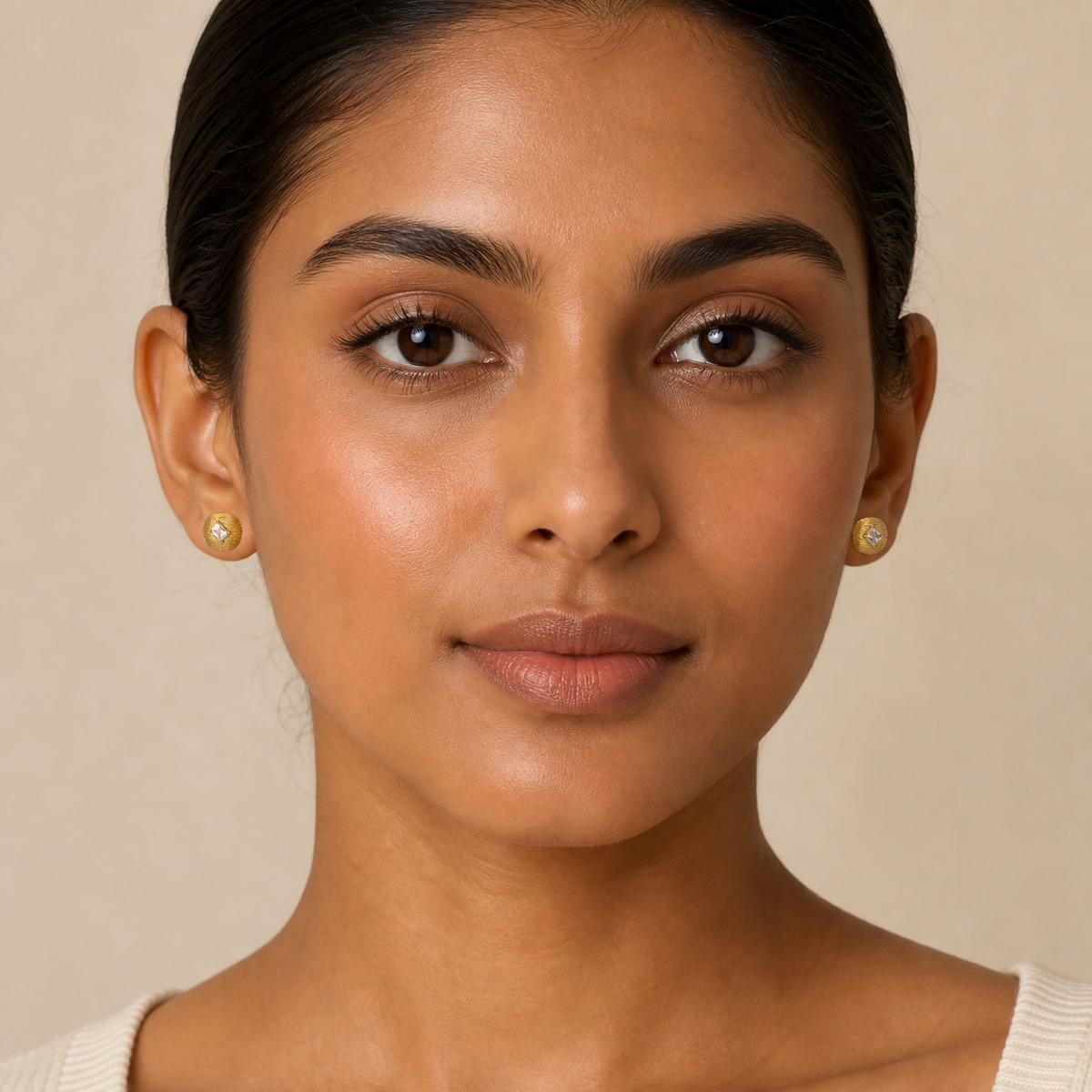 Golden Astra Ridge Dome Earrings product image 3