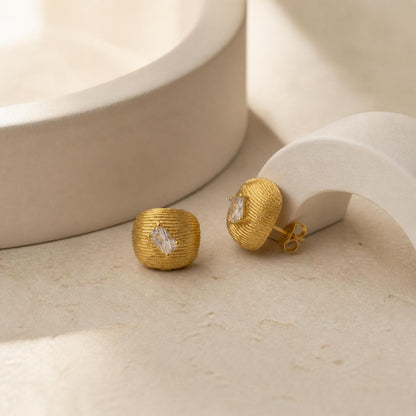 Golden Astra Ridge Dome Earrings product image 5