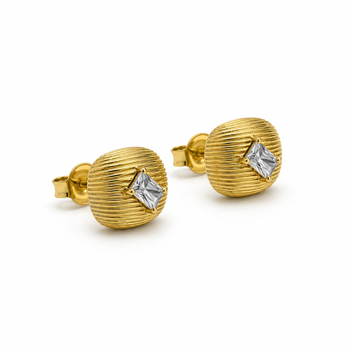 Golden Astra Ridge Dome Earrings product image 6