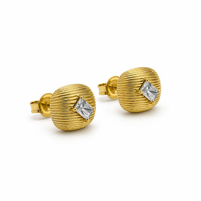 Golden Astra Ridge Dome Earrings product image 6