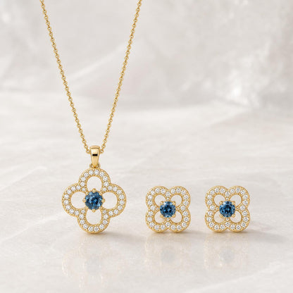Golden Azure Clover Bloom Jewellery Set product image 1
