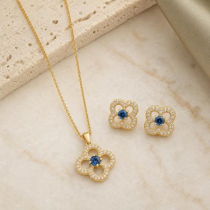 Golden Azure Clover Bloom Jewellery Set product image 3