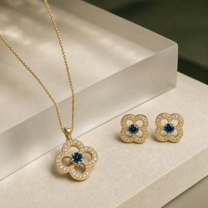 Golden Azure Clover Bloom Jewellery Set product image 5