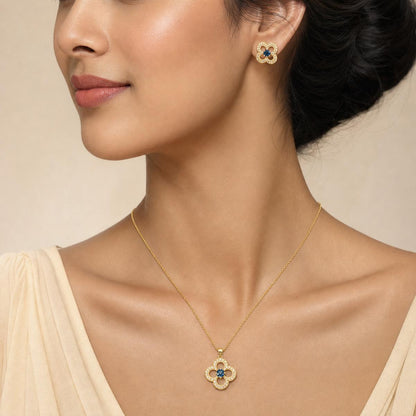 Golden Azure Clover Bloom Jewellery Set product image 6