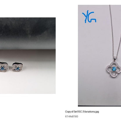 Golden Azure Clover Bloom Jewellery Set product image 7