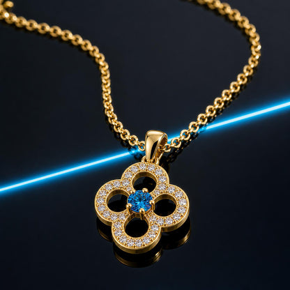 Golden Azure Clover Pendant product image 5