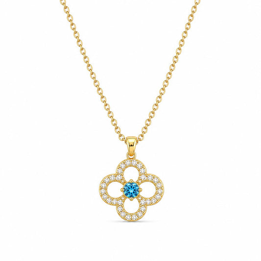 Golden Azure Clover Pendant product image 1