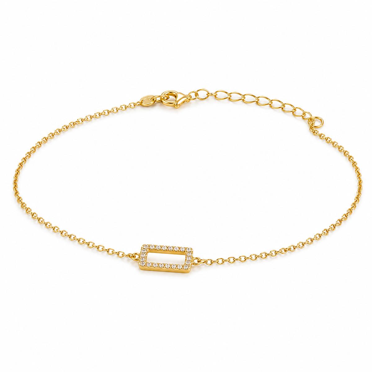 Golden Baguette Frame Anklet product image 5