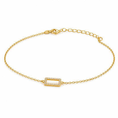Golden Baguette Frame Anklet product image 5
