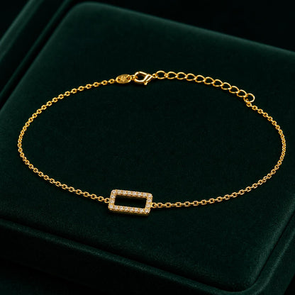 Golden Baguette Frame Anklet product image 7