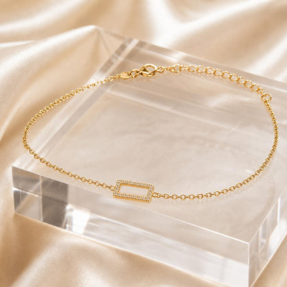 Golden Baguette Frame Anklet product image 12