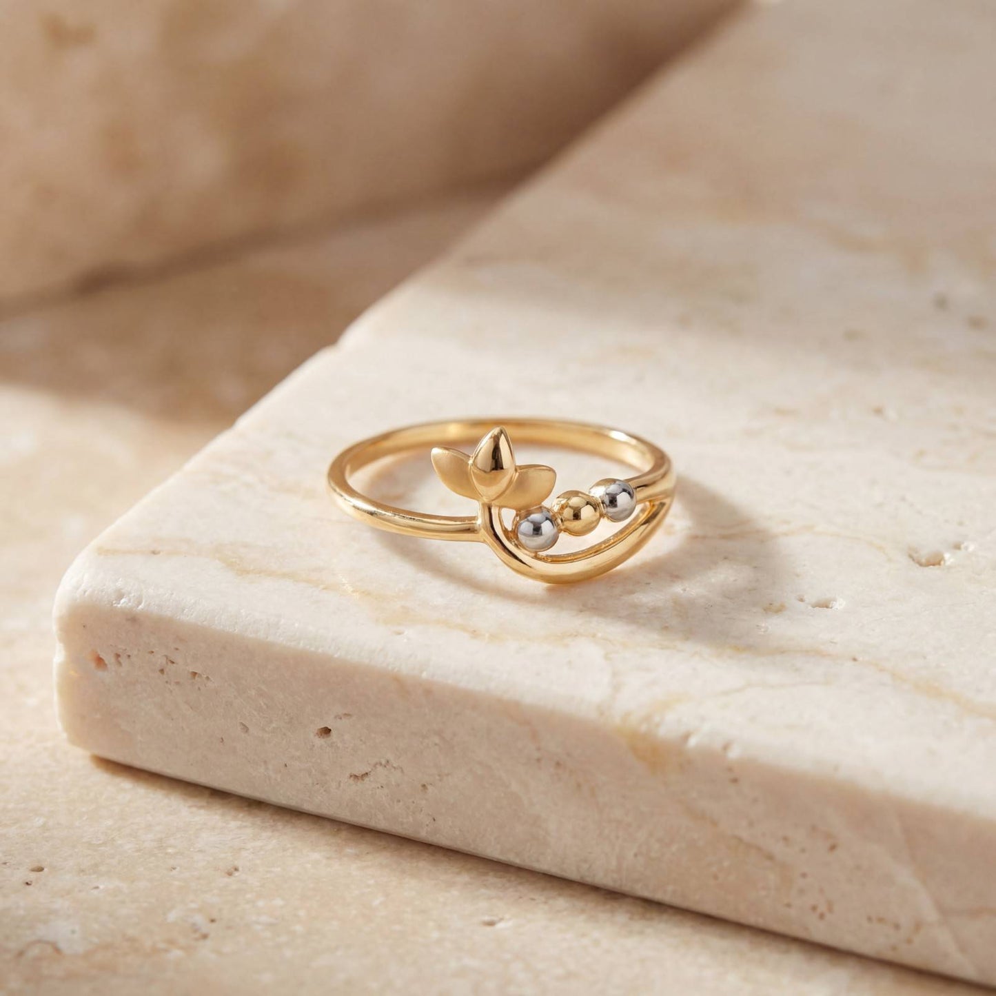 Golden Bloom Ring design detail