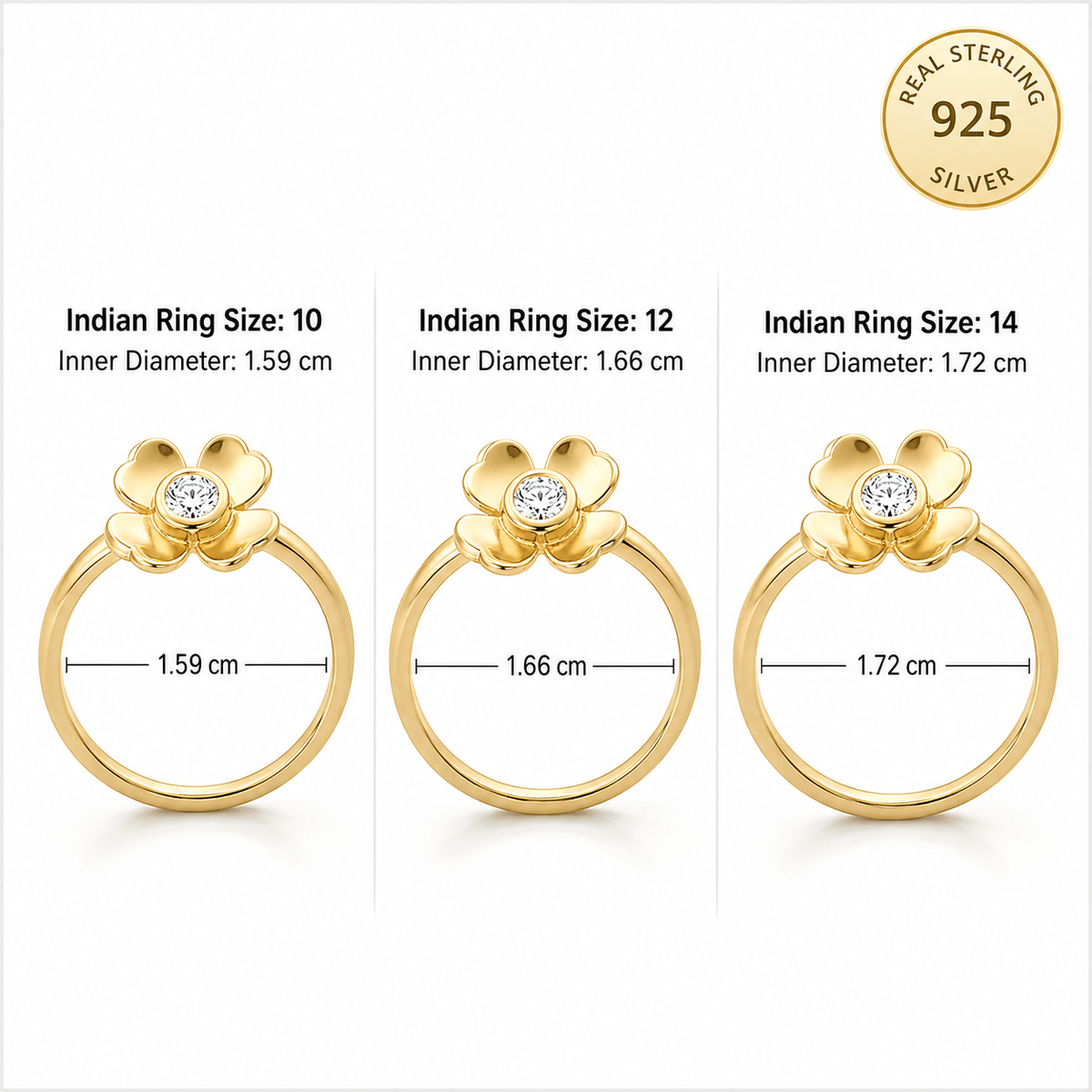 Golden Blossom Charm Ring