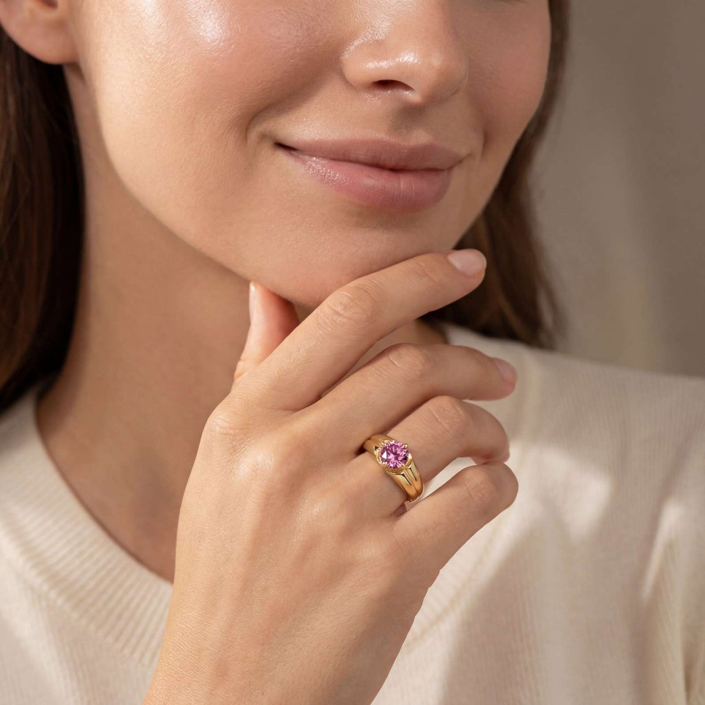 Golden Blush Ring design detail