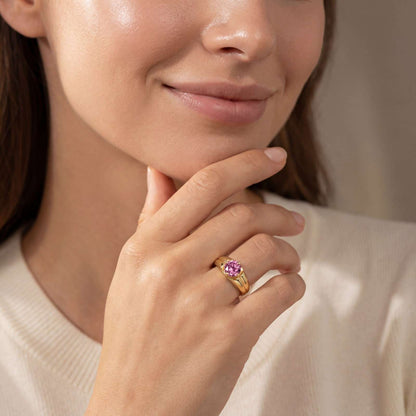 Golden Blush Ring design detail