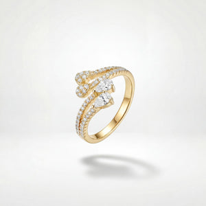 Golden Adjustable Blush Teardrop Ring product image 1