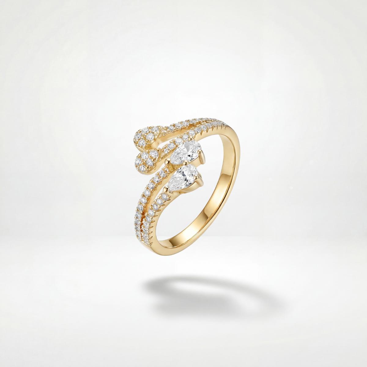 Golden Adjustable Blush Teardrop Ring product image 1