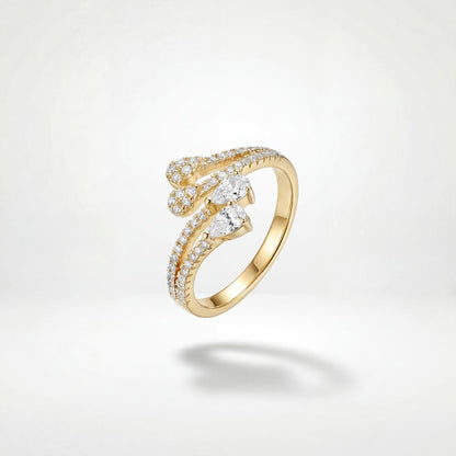 Golden Adjustable Blush Teardrop Ring product image 1