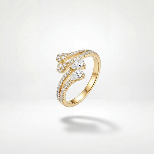 Golden Adjustable Blush Teardrop Ring product image 1