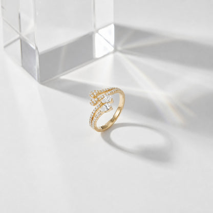 Golden Adjustable Blush Teardrop Ring product image 4
