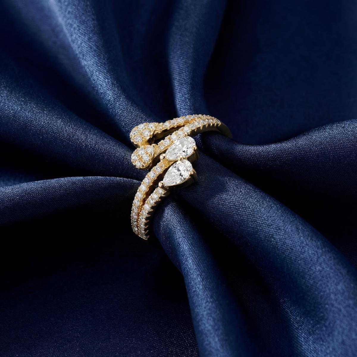Golden Adjustable Blush Teardrop Ring product image 5